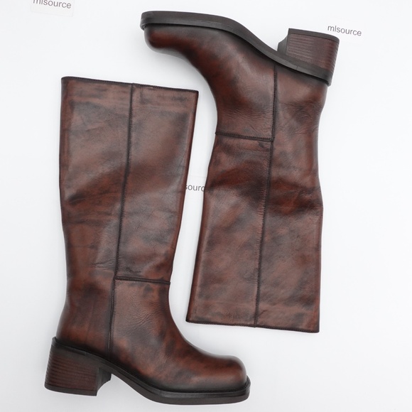 NEW Size 7 Women's Free People Dana Distressed Pull-On Leather Boots - Picture 4 of 16